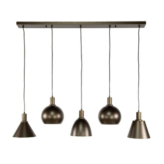 Hanglamp Metallo sienna bruin - 5-lichts, 118 cm breed
