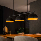 Pendant lamp Ripple artic black - 3-light, 120 cm wide