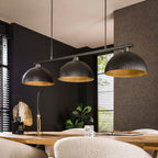 Pendant lamp Ripple artic black - 3-light, 120 cm wide