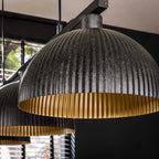 Pendant lamp Ripple artic black - 3-light, 120 cm wide