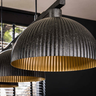Pendant lamp Ripple artic black - 3-light, 120 cm wide