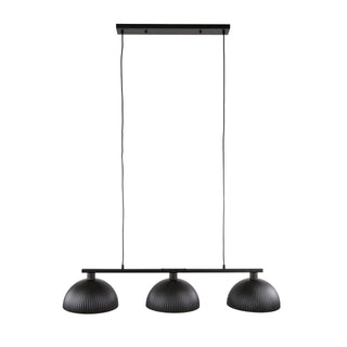 Pendant lamp Ripple artic black - 3-light, 120 cm wide