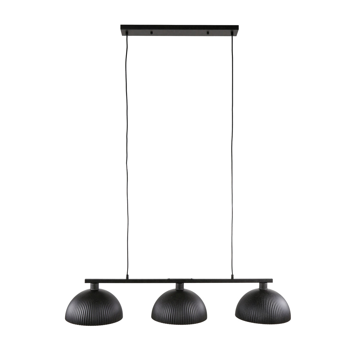 Pendant lamp Ripple artic black - 3-light, 120 cm wide