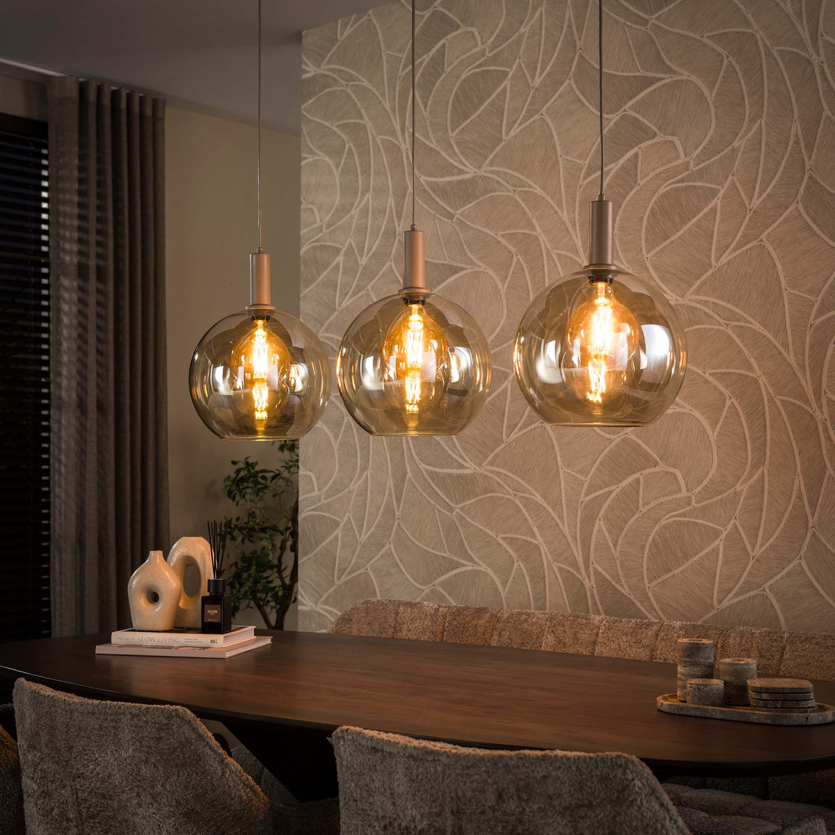 Hanglamp Sfera Tricolore beige - 3-lichts, 115 cm breed