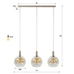 Suspension Sfera Tricolore beige - 3 lumières, largeur 115 cm