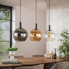 Suspension Sfera Tricolore noir artic - 3 lumières, largeur 115 cm