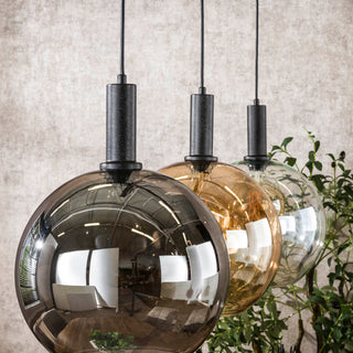 Suspension Sfera Tricolore noir artic - 3 lumières, largeur 115 cm