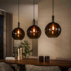 Suspension Sfera Tricolore brun sienna - 3 lumières, largeur 115 cm