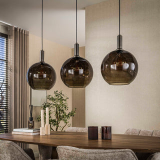 Suspension Sfera Tricolore brun sienna - 3 lumières, largeur 115 cm