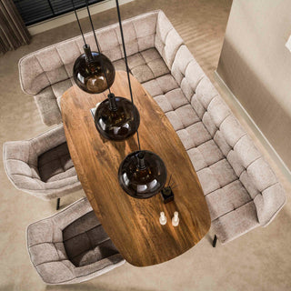 Suspension Sfera Tricolore brun sienna - 3 lumières, largeur 115 cm