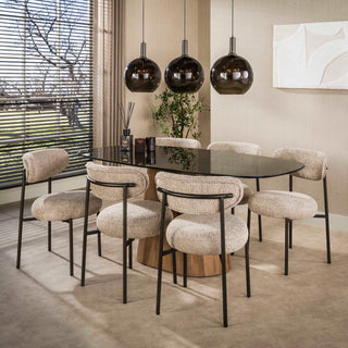 Suspension Sfera Tricolore brun sienna - 3 lumières, largeur 115 cm