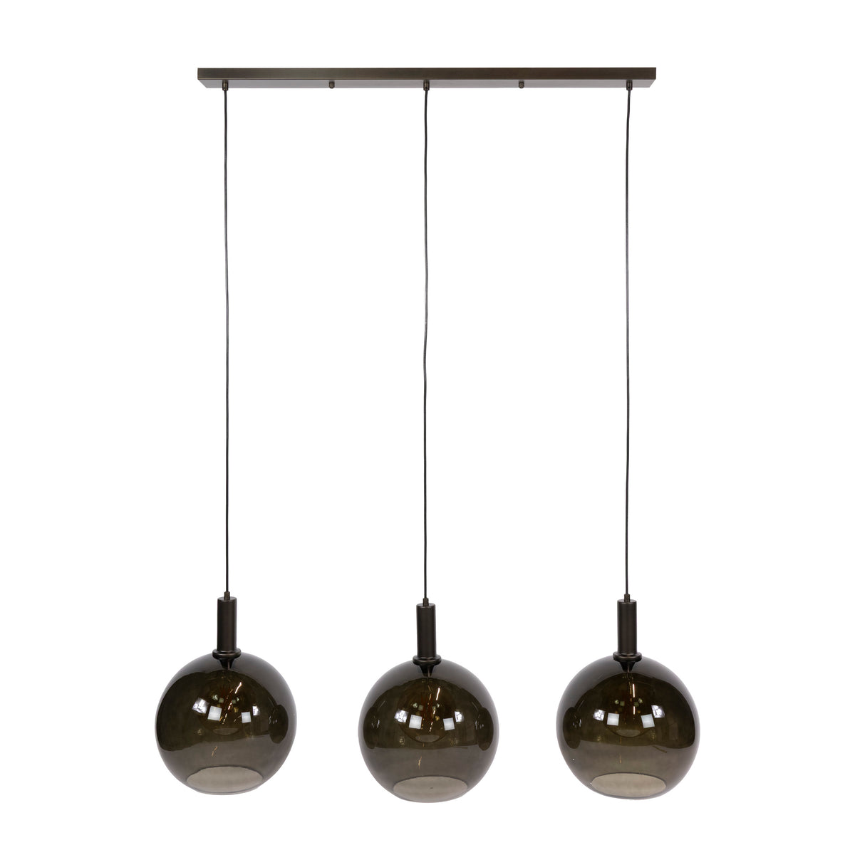 Suspension Sfera Tricolore brun sienna - 3 lumières, largeur 115 cm