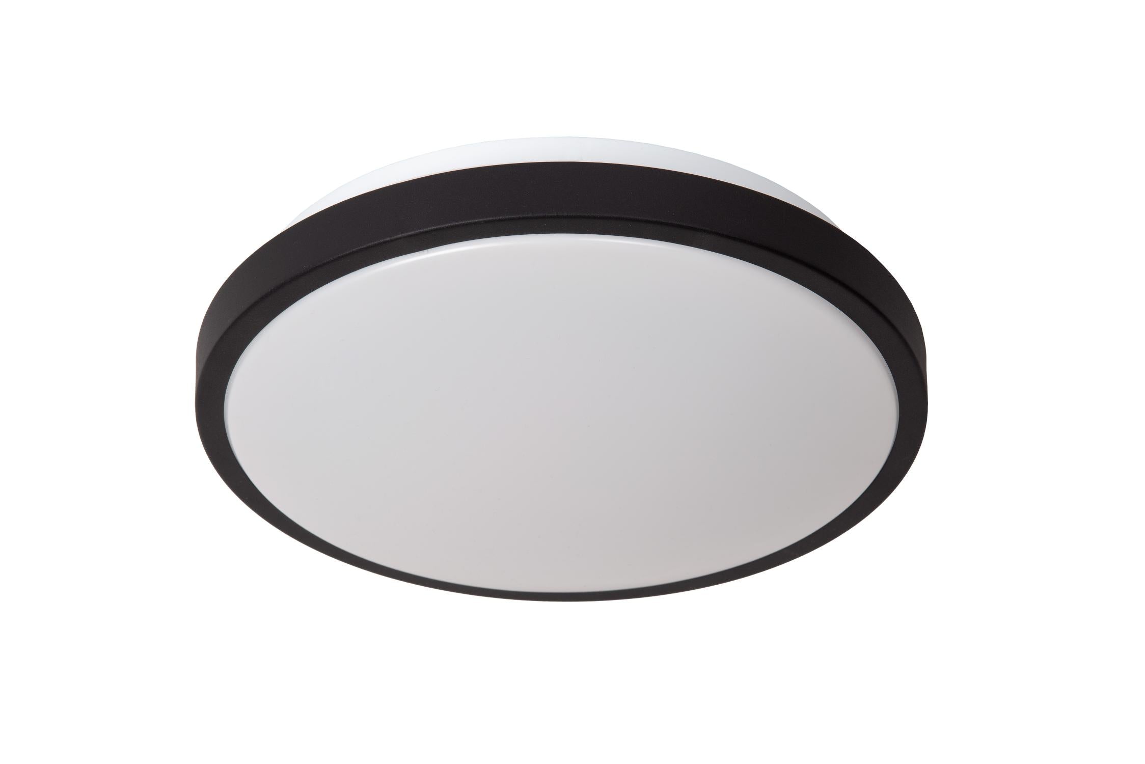 DASHER - Plafonnière Badkamer - Ø 29,3 cm - LED - 1x12W 2700K - IP44 - Bewegingssensor - Zwart