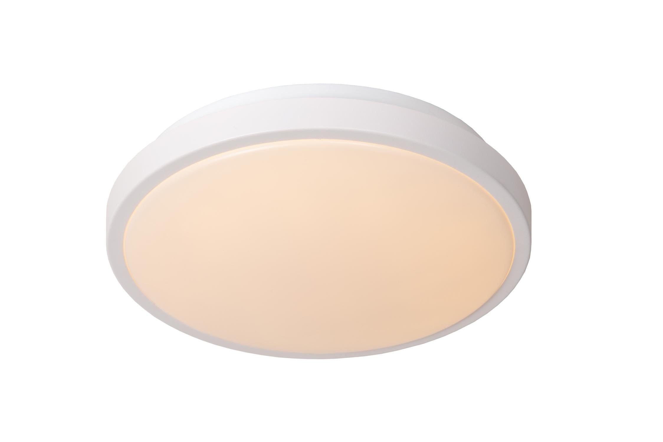 DASHER - Plafonnier Salle de bain - Ø 29,3 cm - LED - 1x12W 2700K - IP44 - Détecteur de mouvement et jour/nuit - Blanc