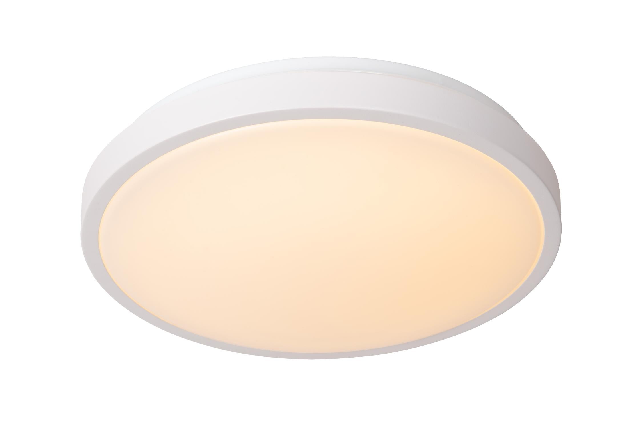 DASHER - Plafonnier Salle de bain - Ø 34,8 cm - LED - 1x18W 2700K - IP44 - Détecteur de mouvement et jour/nuit - Blanc