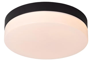 BISKIT - Plafonnier Salle de bain - Ø 23 cm - LED - 1x12W 2700K - IP44 - Détecteur de mouvement - Noir