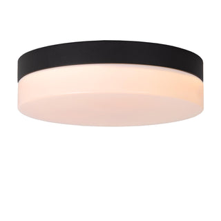 BISKIT - Plafonnier Salle de bain - Ø 23 cm - LED - 1x12W 2700K - IP44 - Détecteur de mouvement - Noir