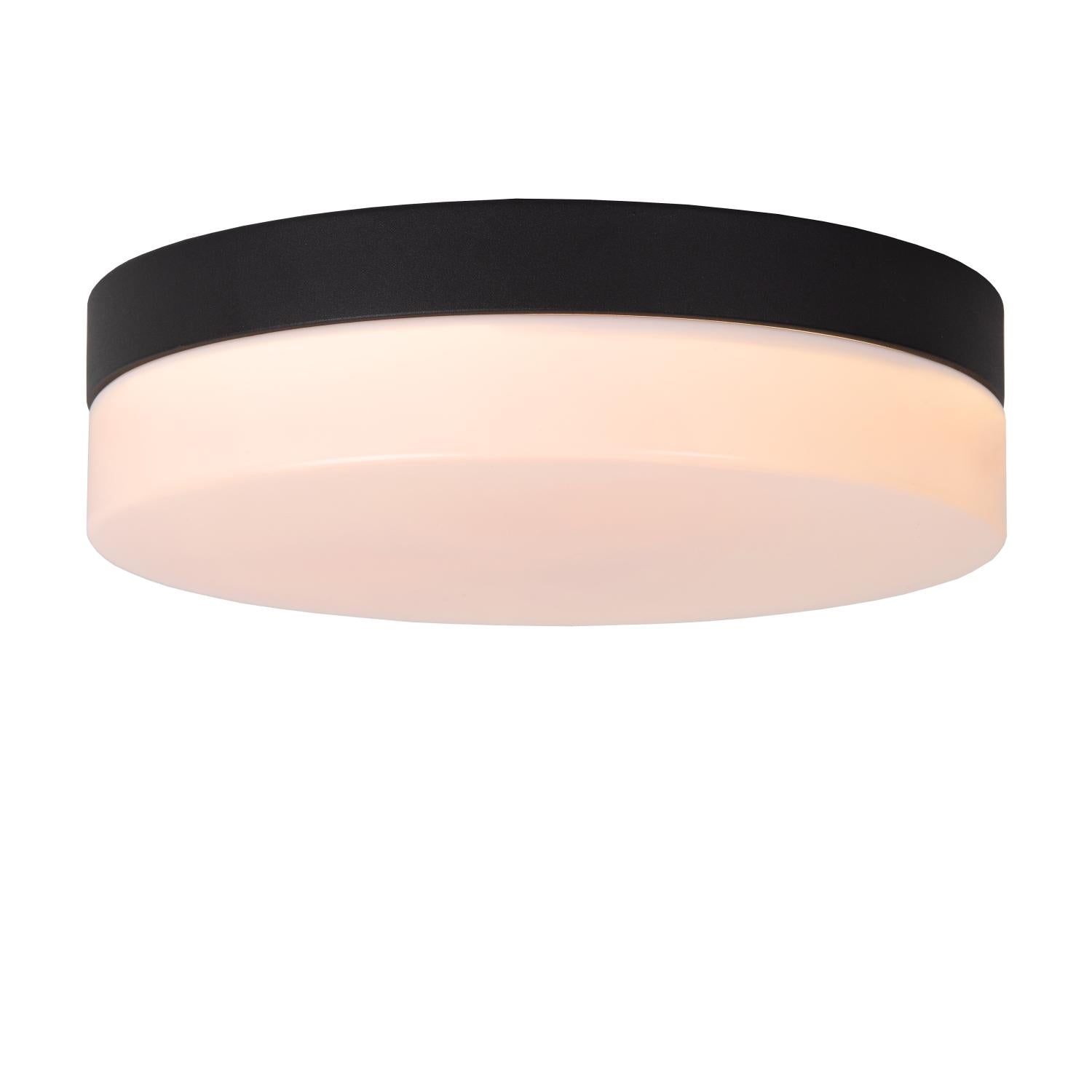 BISKIT - Plafonnier Salle de bain - Ø 23 cm - LED - 1x12W 2700K - IP44 - Détecteur de mouvement - Noir