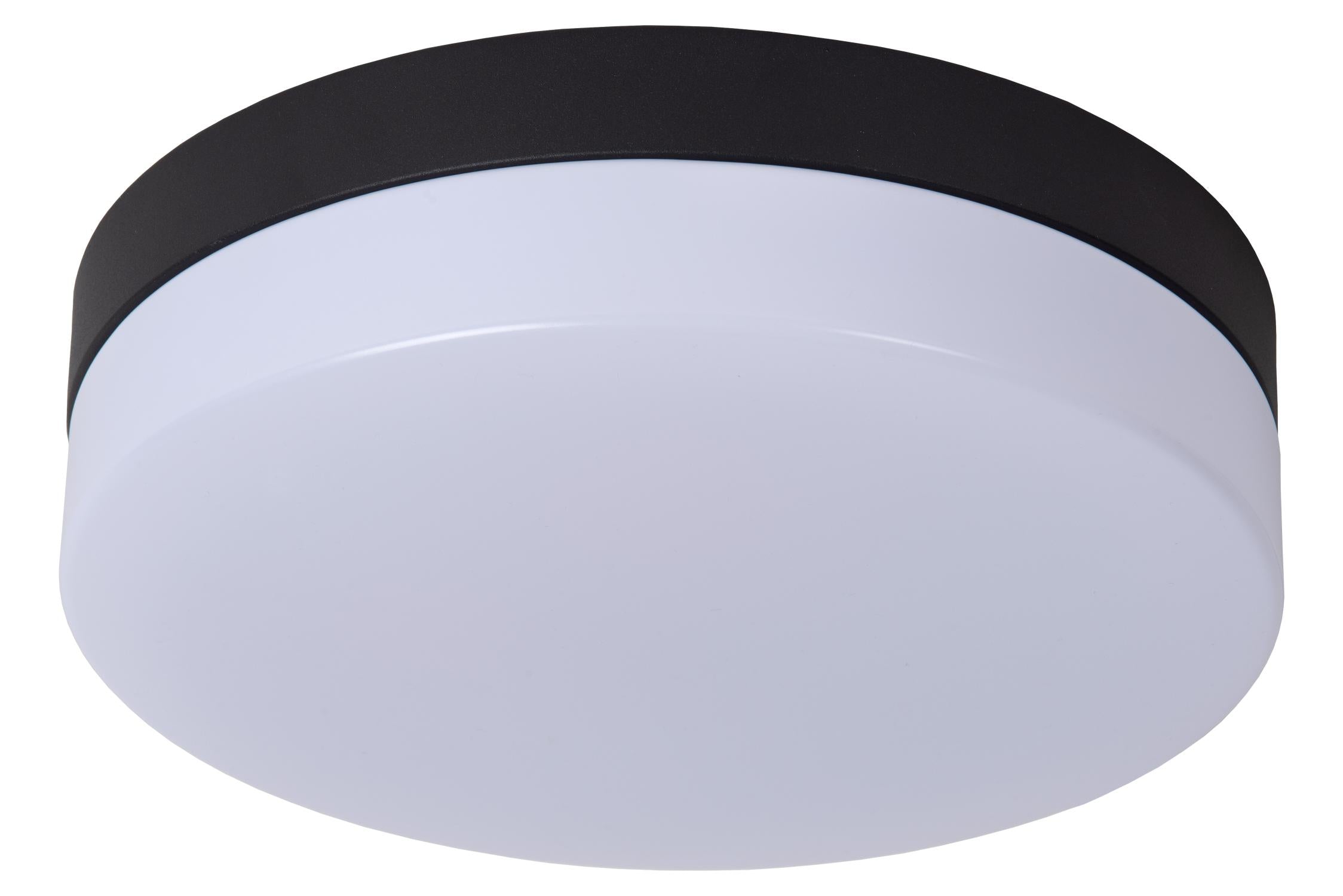 BISKIT - Plafonnier Salle de bain - Ø 23 cm - LED - 1x12W 2700K - IP44 - Détecteur de mouvement - Noir
