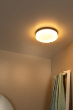 BISKIT - Plafonnier Salle de bain - Ø 23 cm - LED - 1x12W 2700K - IP44 - Détecteur de mouvement - Noir