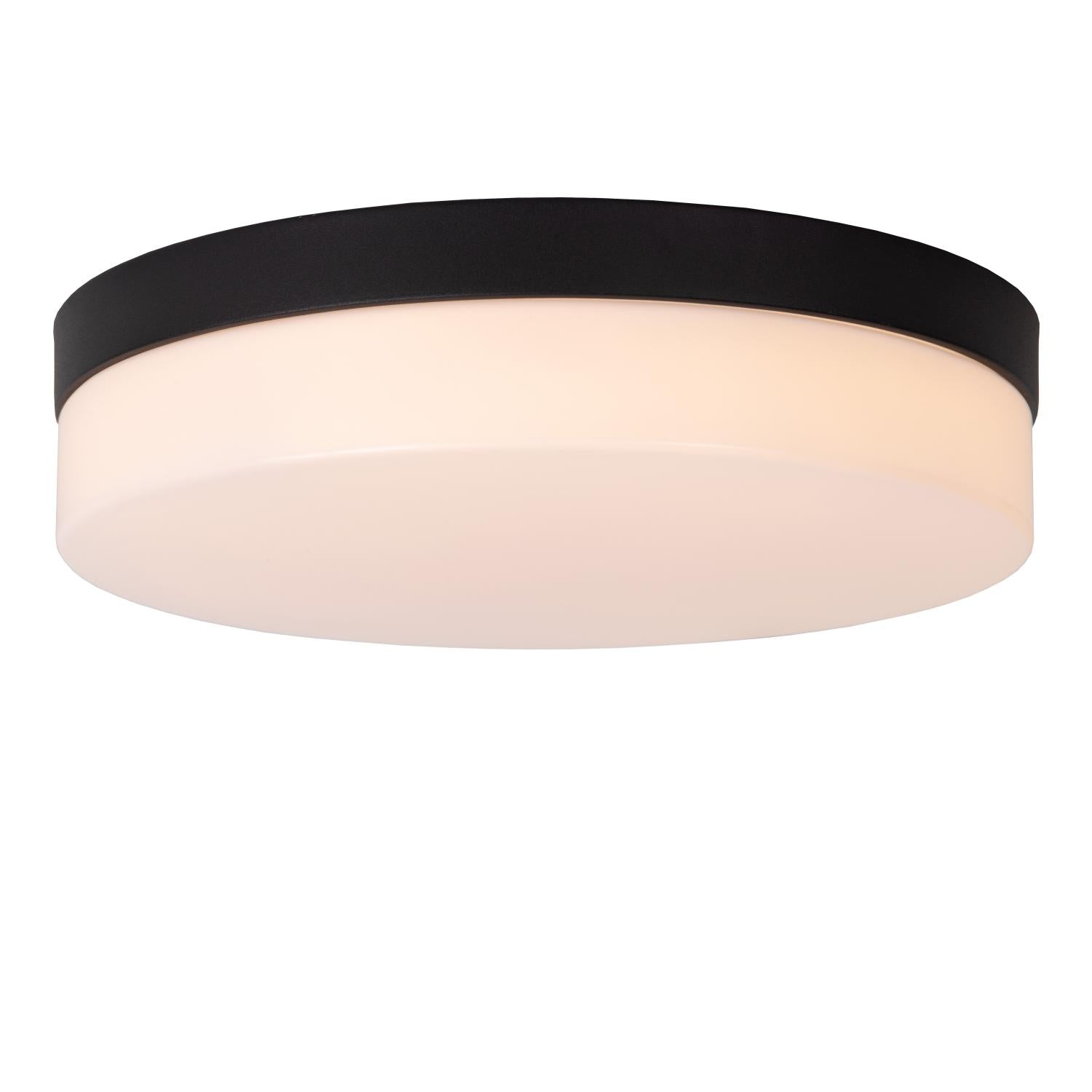 BISKIT - Plafonnière Badkamer - Ø 28 cm - LED - 1x18W 2700K - IP44 - Bewegingssensor - Zwart