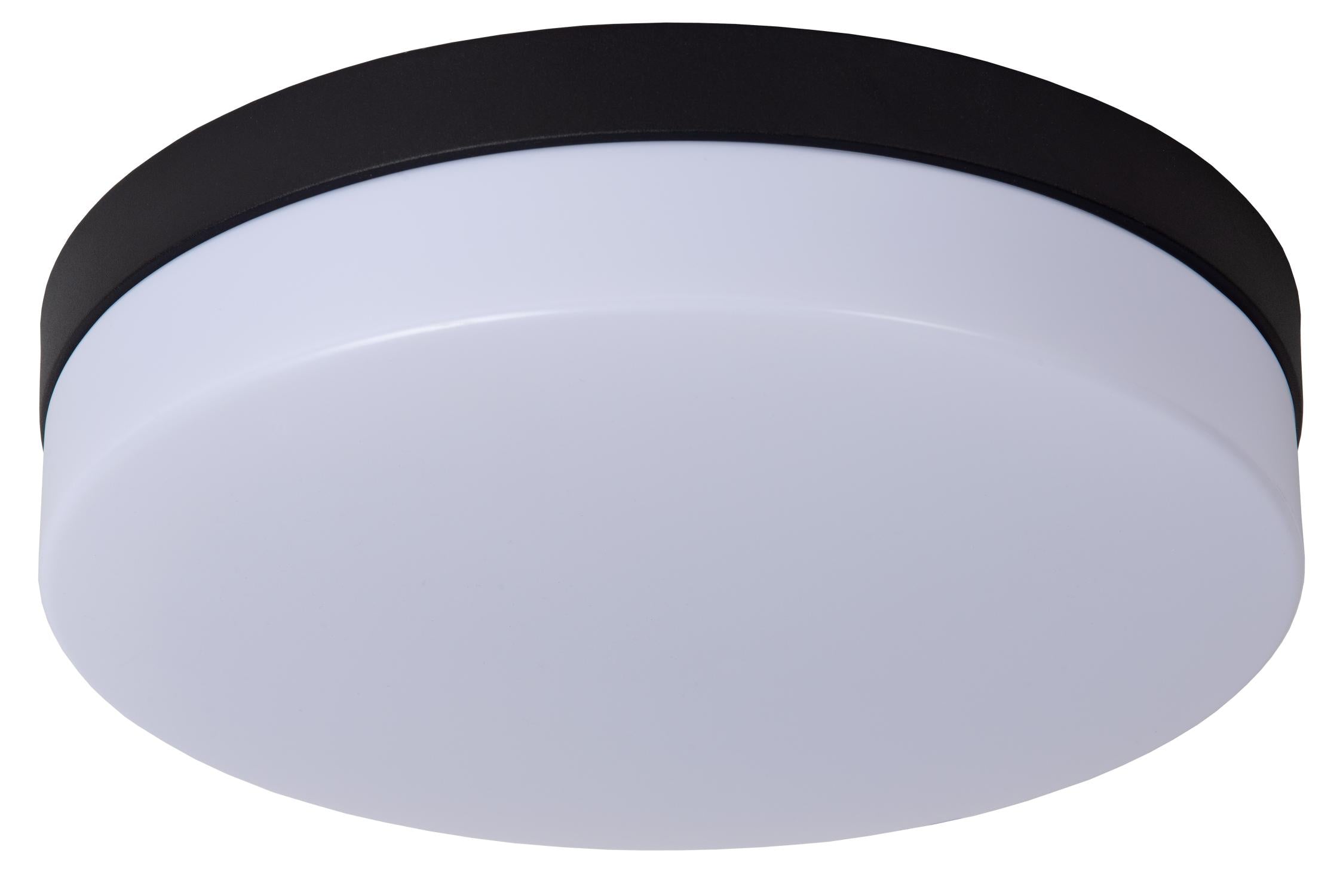BISKIT - Plafonnière Badkamer - Ø 28 cm - LED - 1x18W 2700K - IP44 - Bewegingssensor - Zwart