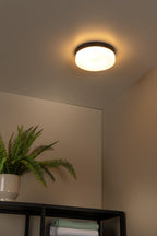 BISKIT - Plafonnière Badkamer - Ø 28 cm - LED - 1x18W 2700K - IP44 - Bewegingssensor - Zwart