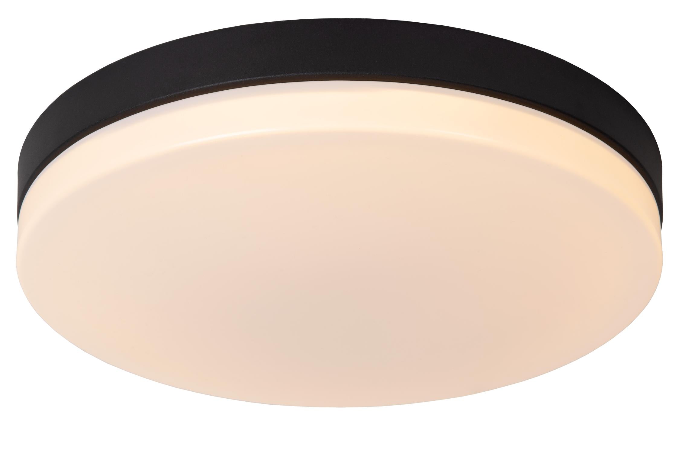 BISKIT - Plafonnière Badkamer - Ø 40 cm - LED - 1x36W 2700K - IP44 - Bewegingssensor - Zwart