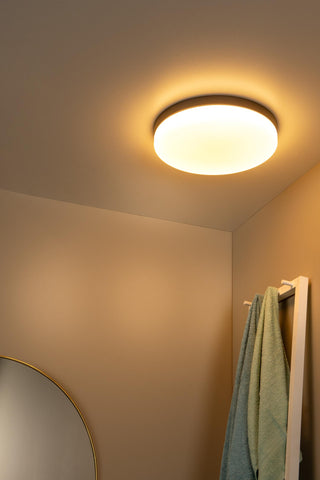BISKIT - Plafonnière Badkamer - Ø 40 cm - LED - 1x36W 2700K - IP44 - Bewegingssensor - Zwart