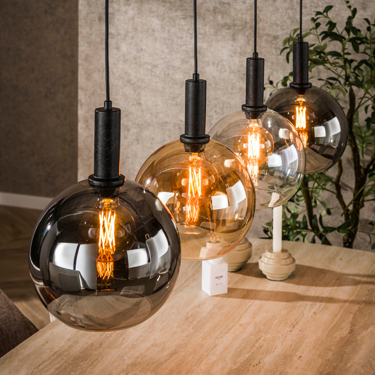 Pendant lamp Sfera Tricolore artic black - 4-light, 130 cm wide