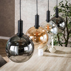 Suspension Sfera Tricolore noir artic - 4 lumières, largeur 130 cm