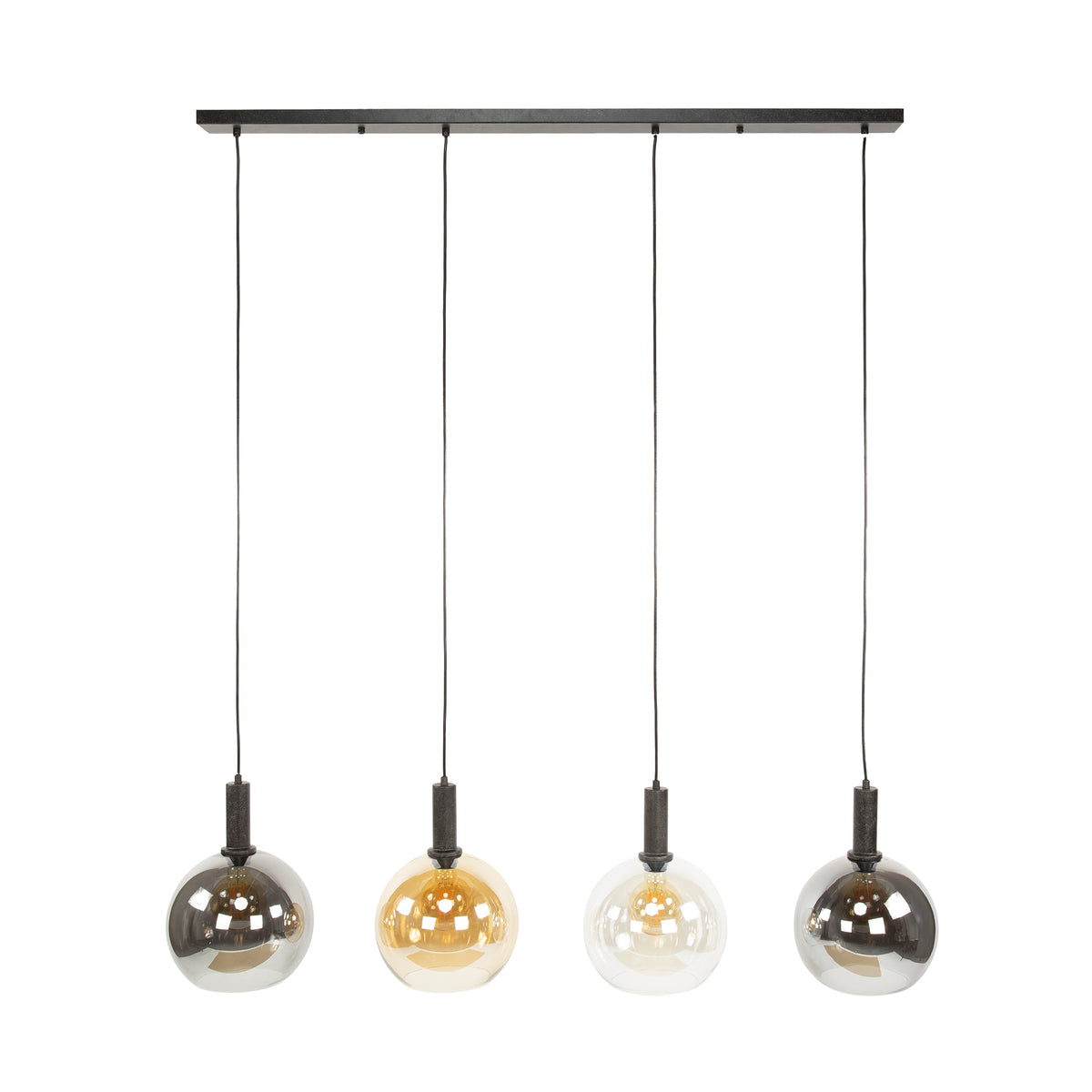Pendant lamp Sfera Tricolore artic black - 4-light, 130 cm wide