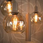 Suspension Sfera Tricolore beige - 4+3 lumières, largeur 100 cm