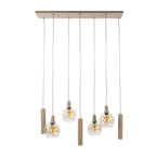 Suspension Sfera Tricolore beige - 4+3 lumières, largeur 100 cm