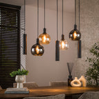 Suspension Sfera Tricolore noir artic - 4+3 lumières, largeur 100 cm