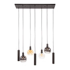 Suspension Sfera Tricolore noir artic - 4+3 lumières, largeur 100 cm