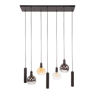 Suspension Sfera Tricolore noir artic - 4+3 lumières, largeur 100 cm