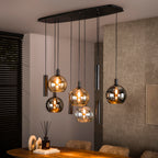 Suspension Sfera Tricolore noir artic - 5+4 lumières, largeur 130 cm