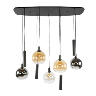 Suspension Sfera Tricolore noir artic - 5+4 lumières, largeur 130 cm