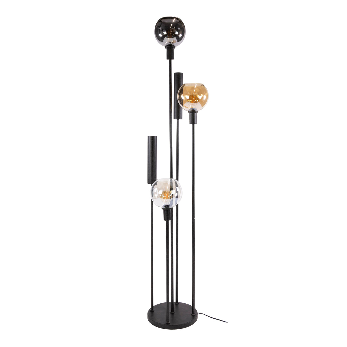 Floor lamp Sfera Tricolore artic black - 5-light, 175 cm high