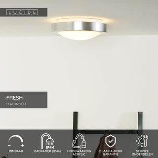 FRESH - Plafonnier Salle de bain - Ø 27 cm - 1xE27 - IP44 - Chrome mat
