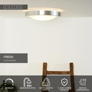 FRESH - Plafonnière Badkamer - Ø 35 cm - 2xE27 - IP44 - Mat chroom