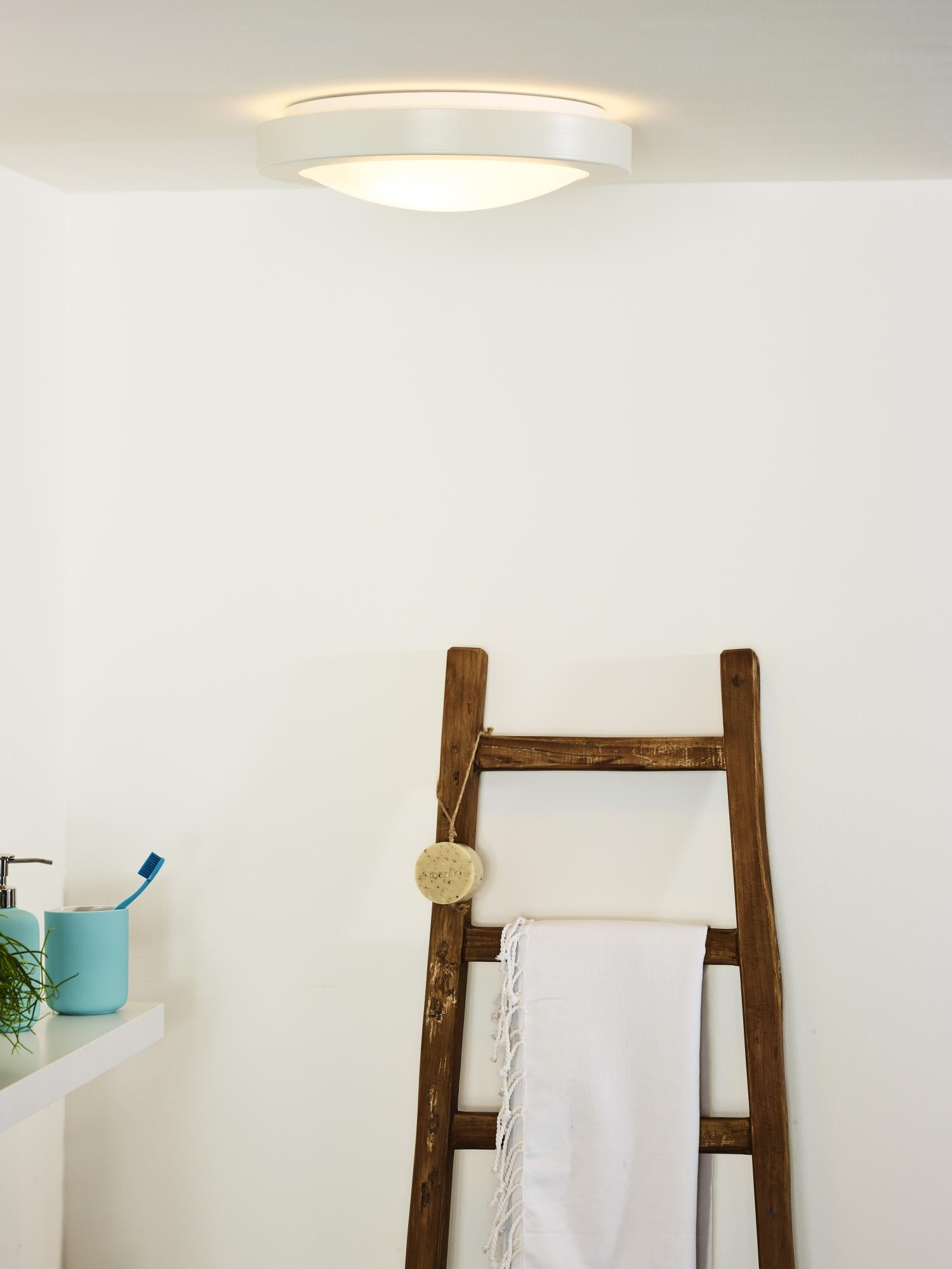 FRESH - Plafonnière Badkamer - Ø 35 cm - 2xE27 - IP44 - Wit