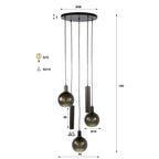 Pendant lamp Sfera Tricolore tiered sienna brown frosted - 5-light, diameter 50 cm