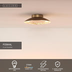 FOSKAL - Plafonnier - Ø 21,5 cm - LED - 1x6W 2700K - Laiton