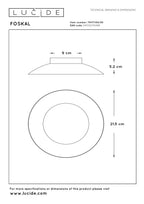 FOSKAL - Plafonnier - Ø 21,5 cm - LED - 1x6W 2700K - Noir