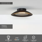 FOSKAL - Plafonnier - Ø 21,5 cm - LED - 1x6W 2700K - Noir