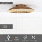 FOSKAL - Plafonnier - Ø 34,5 cm - LED - 1x12W 2700K - Laiton