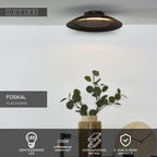 FOSKAL - Ceiling light - Ø 34.5 cm - LED - 1x12W 2700K - Black