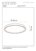 NURIA - Plafonnière - Ø 30 cm - LED 3 StepDim - 1x18W 2700K - Zwart